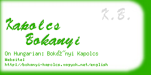 kapolcs bokanyi business card
